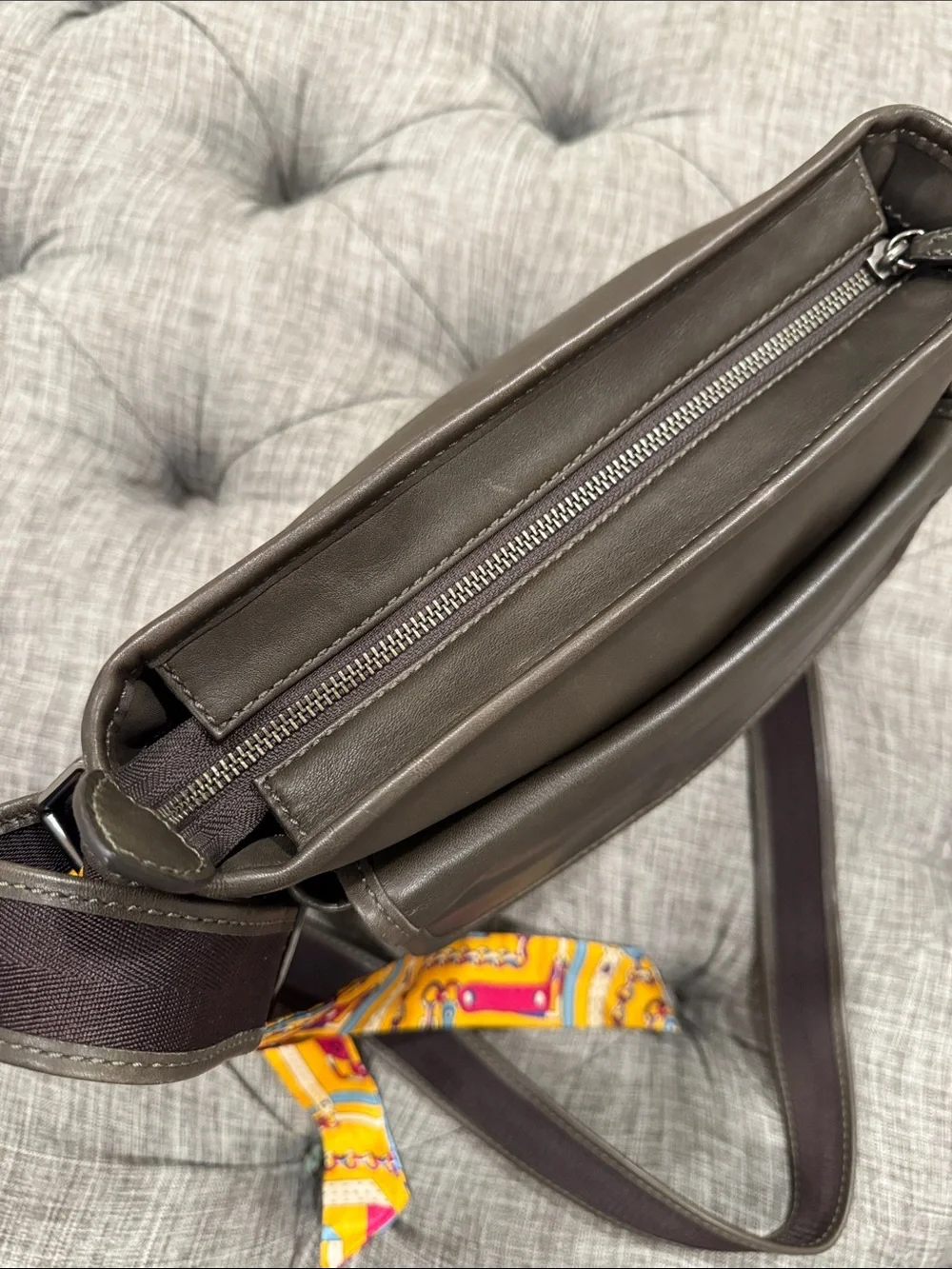 Coach Bag Messenger Dark Olive Green Leather Crossbody Bag